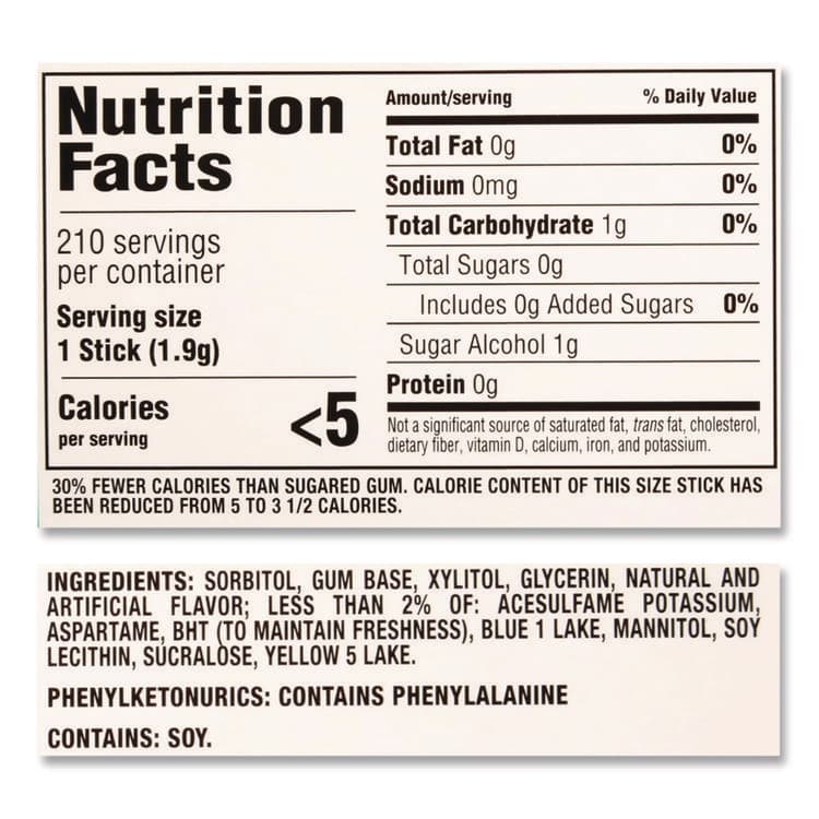 MONDELEZ INTERNATIONAL Sugar-Free Gum, Spearmint, 14 Sticks/Pack, 12 Packs/Box (CDBMOZ01106) thumbnail 4