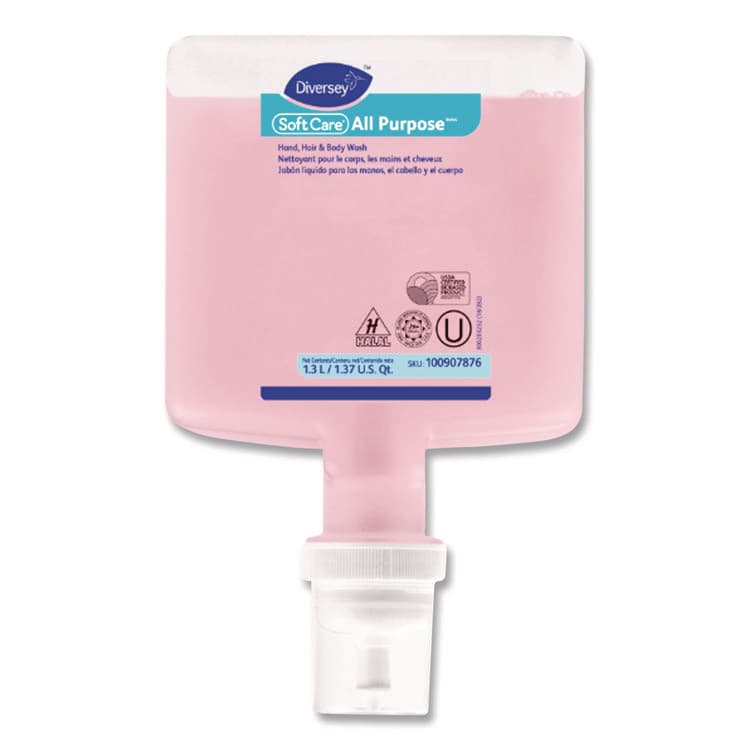 DIVERSEY Soft Care All Purpose Hand, Hair and Body, Lemon Tea Splash Scent, 1.3 L, 6/Carton (DVO100907876) thumbnail 2