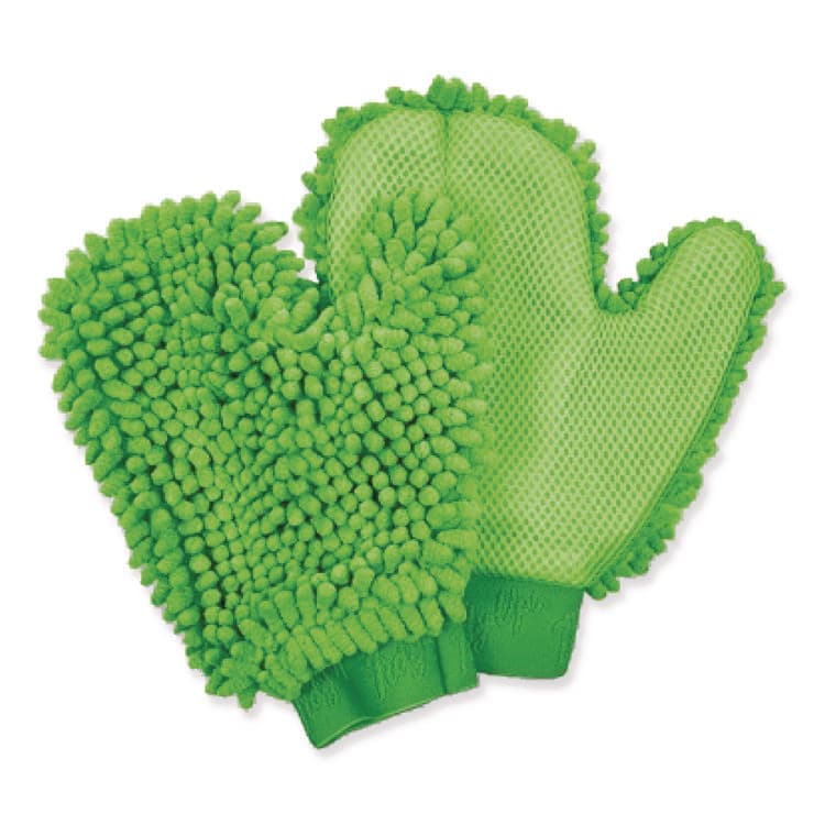 CHAGRINOVATIONS Chenille Scrubbing Mitts, Green, 2 Mitts (CH7TU05722)
