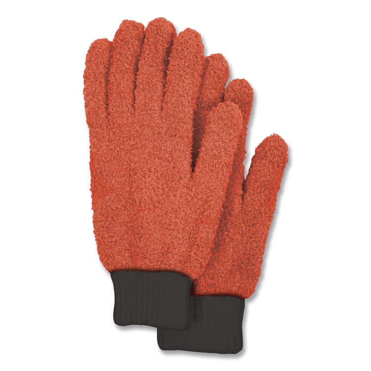 CHAGRINOVATIONS Microfiber Dusting Gloves, Coral with Black Cuffs, 4 Gloves (CH7TU68027) thumbnail 2