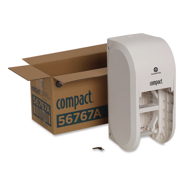 GEORGIA PACIFIC Compact Vertical Double-Roll Coreless Tissue Dispenser, 14.06 x 6.69 x 8.19, White (GPC56767A) thumbnail 4