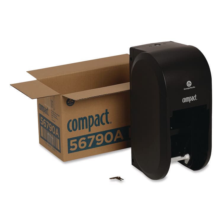 GEORGIA PACIFIC Compact Vertical Double Roll Coreless Tissue Dispenser, 14.06 x 6.69 x 8.19, Black (GPC56790A) thumbnail 4