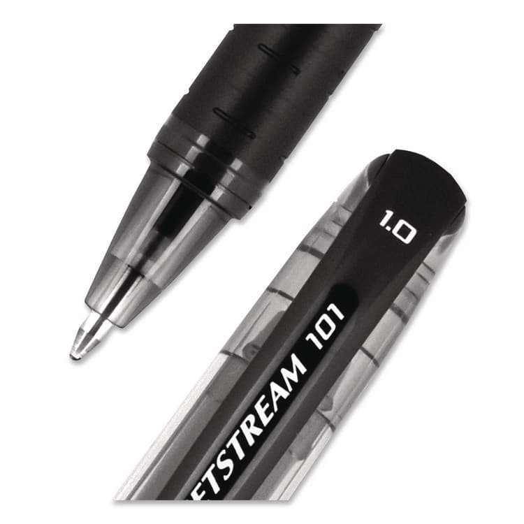 UNI Jetstream 101 Hybrid Gel Pen, Stick, Bold 1 mm, Black Ink, Black Barrel, Dozen (UBC1768011) thumbnail 2