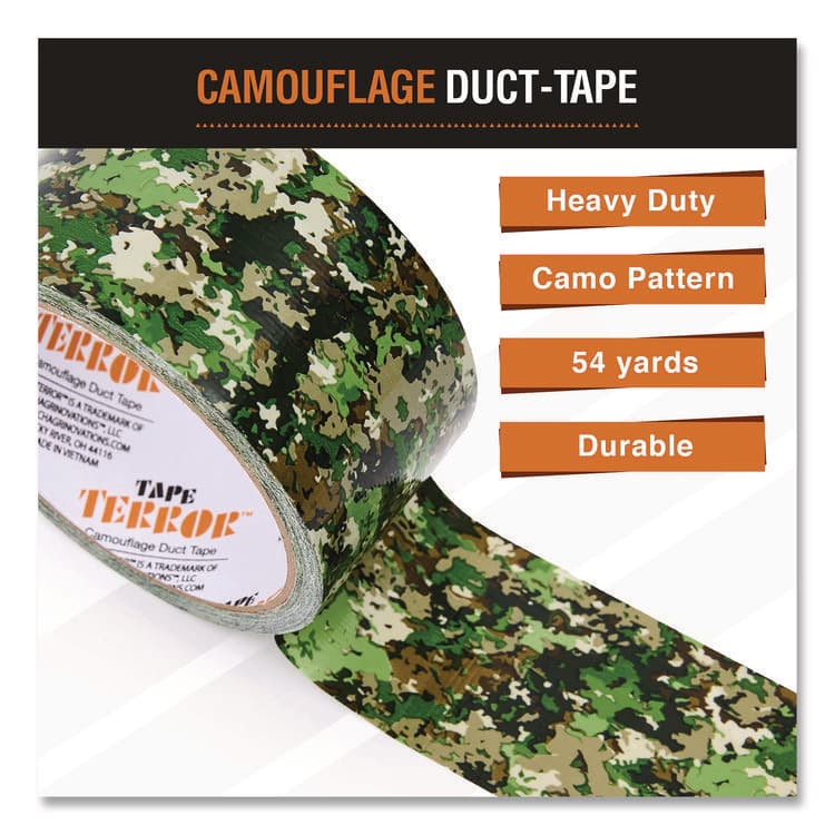 CHAGRINOVATIONS Camo Duct Tape, 3" Core, 1.89" x 9 yds, Green Camo (CH7TT6805412) thumbnail 3