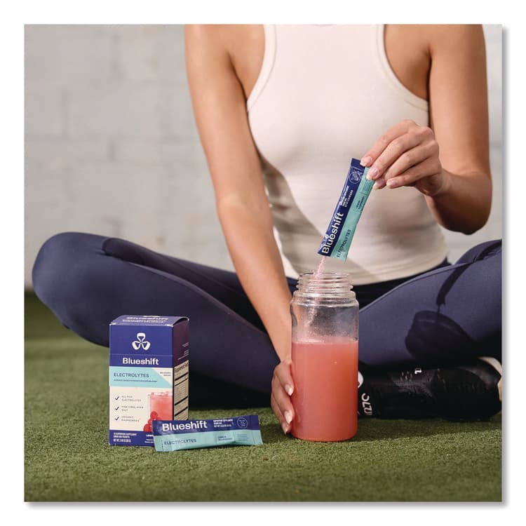 BLUESHIFT NUTRITION Electrolyte Lemon Raspberry Drink Mix, 0.24 oz Packets, 10/Pack, 2 Packs/Carton (GRR60004165) thumbnail 4