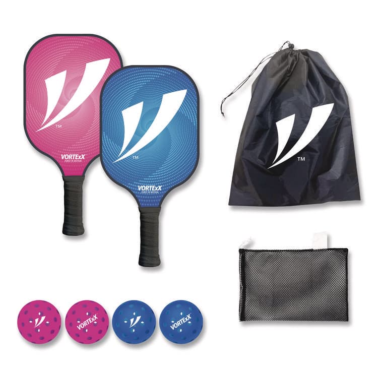 CHAGRINOVATIONS Pickleball Set, Pink/Blue, 15.75" x 7.75" x 2.9" (CH7VX68130)
