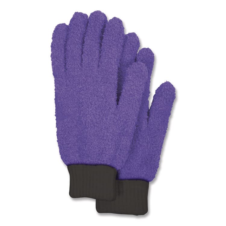 CHAGRINOVATIONS Microfiber Dusting Gloves, Purple with Black Cuffs, 2 Gloves (CH7TU68176)