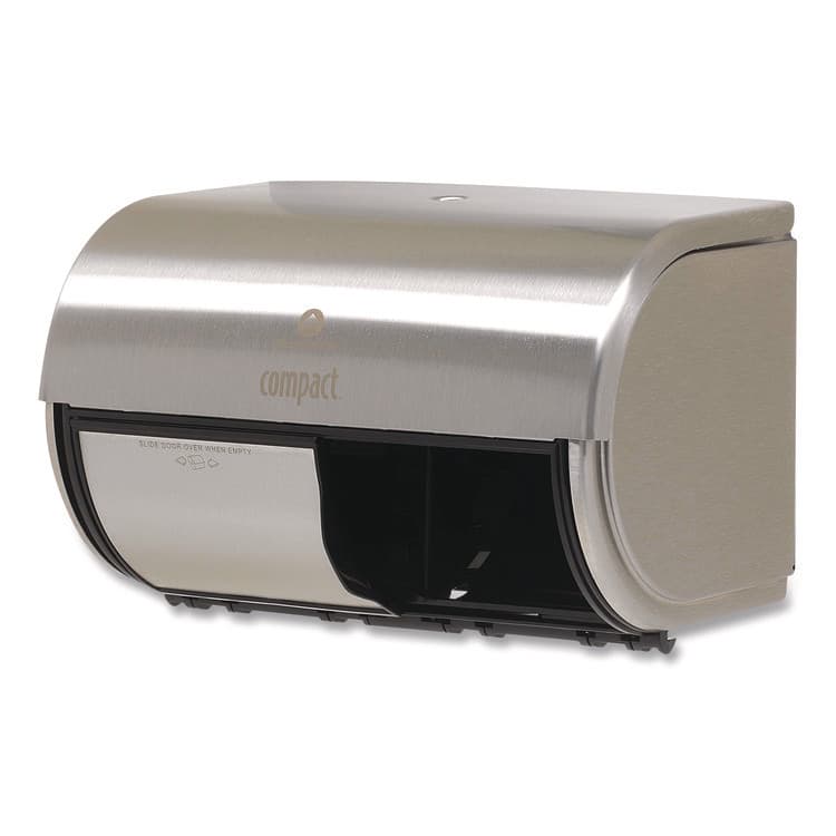 GEORGIA PACIFIC Compact Coreless Side-by-Side Double Roll Tissue Dispenser, 10.13 x 6.75 x 7.13, Stainless Steel (GPC56798) thumbnail 2