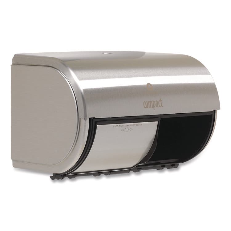 GEORGIA PACIFIC Compact Coreless Side-by-Side Double Roll Tissue Dispenser, 10.13 x 6.75 x 7.13, Stainless Steel (GPC56798) thumbnail 3