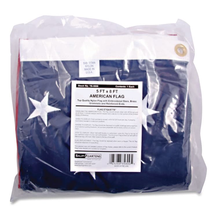 BAUMGARTENS Indoor/Outdoor U.S. Flag, 96" x 60", Nylon (BAUTB5800) thumbnail 4