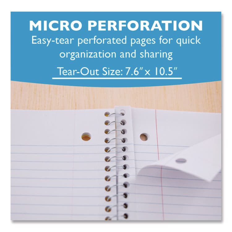 BAZIC PRODUCTS Spiral Notebooks, 1-Subject, Wide/Legal Rule, Randomly Assorted Cover Color, (70) 10.5 x 8 Sheets (BAZ538) thumbnail 3