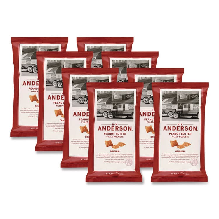 ANDERSON PRETZEL BAKERY Peanut Butter Filled Pretzel Nuggets, Original, 2.5 oz Packets, 8/Carton (APBGOV20378)