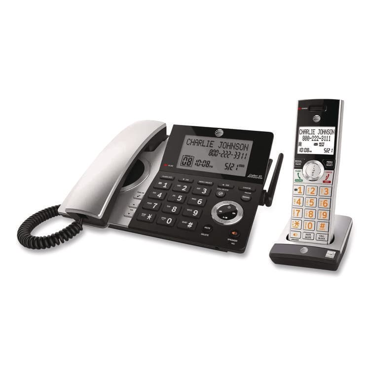 VTECH COMMUNICATIONS CL84207 Corded/Cordless Phone, Corded Base Station and 2 Additional Handsets, Black/Silver (ATTCL84207) thumbnail 3