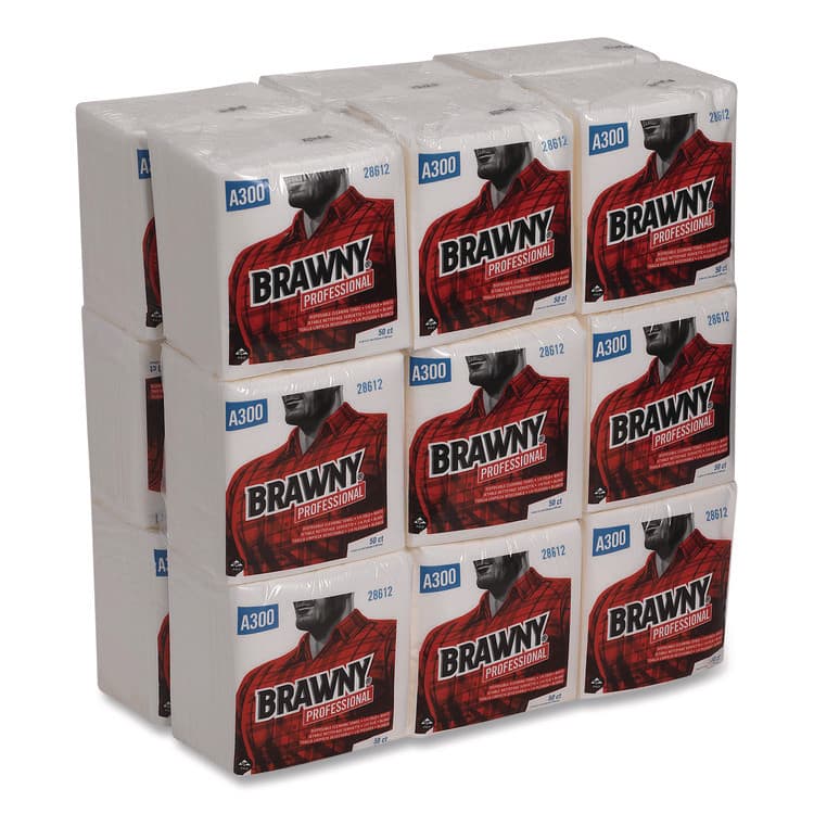 GEORGIA PACIFIC Professional Cleaning Towels, 1-Ply, 12 x 13, White, 50/Pack, 18 Packs/Carton (GPC28612) thumbnail 2