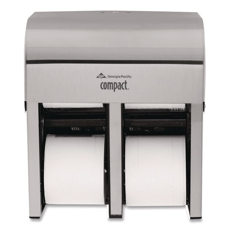 GEORGIA PACIFIC Compact Quad Vertical Four-Roll Coreless Dispenser, 11.75 x 6.9 x 13.25, Stainless Steel (GPC56748)