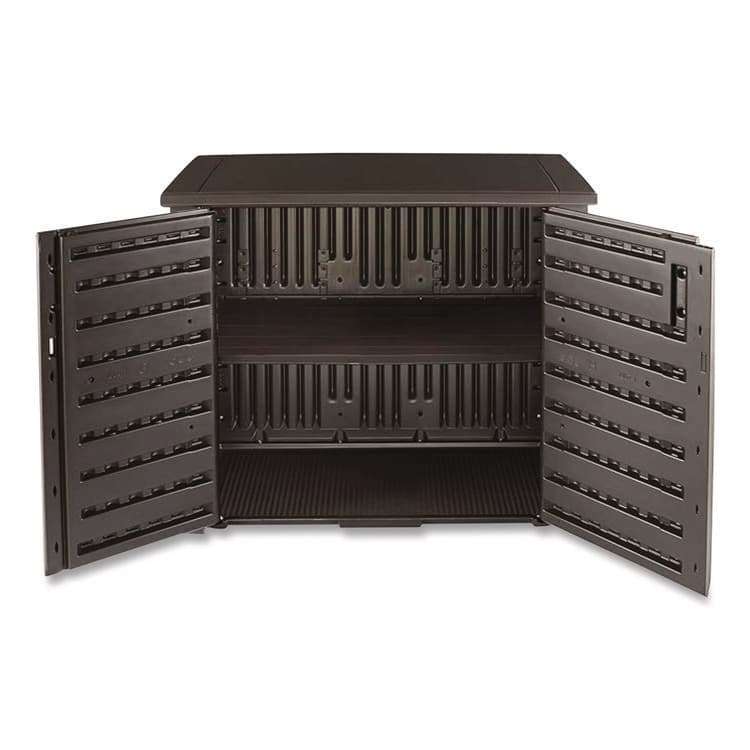 RUBBERMAID Bridgeport Storage Cabinet, 16.44 cu ft, 4 ft x 2 ft x 3 ft, Black Oak (RUB1889849) thumbnail 2