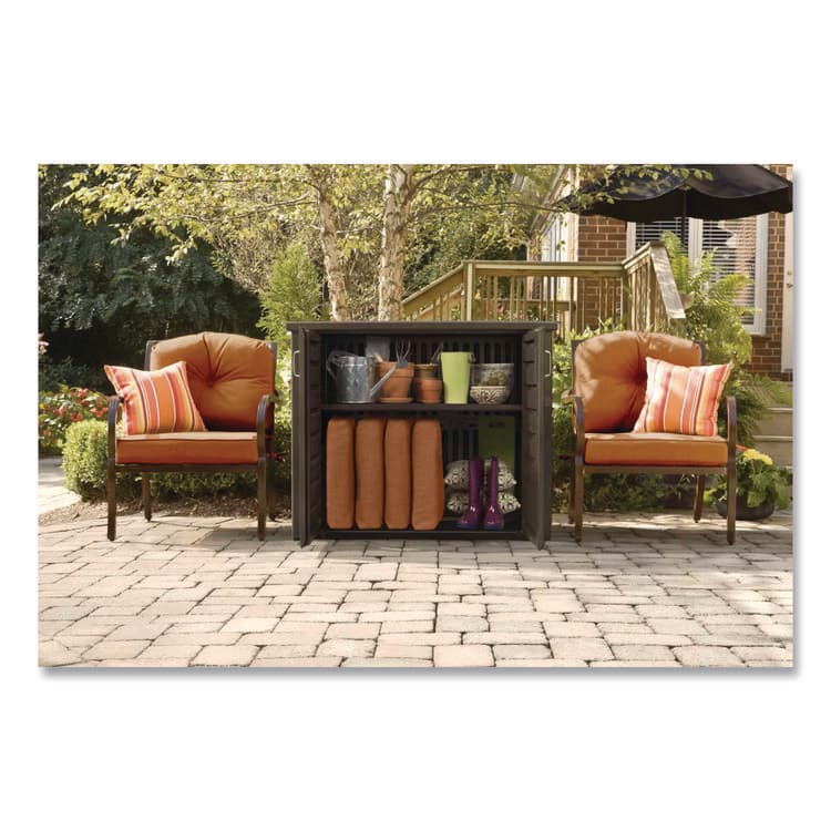 RUBBERMAID Bridgeport Storage Cabinet, 16.44 cu ft, 4 ft x 2 ft x 3 ft, Black Oak (RUB1889849) thumbnail 3