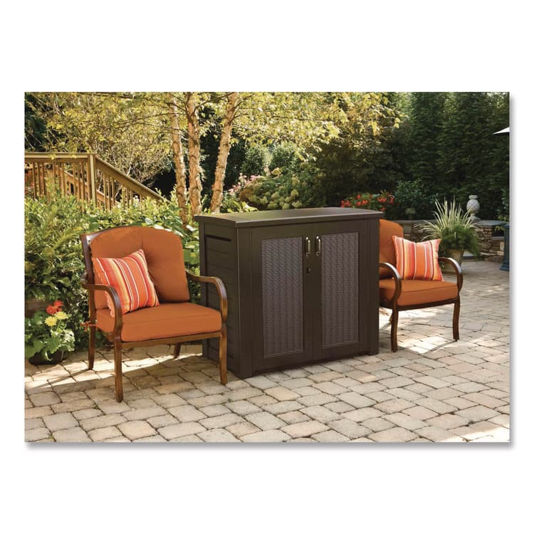 RUBBERMAID Bridgeport Storage Cabinet, 16.44 cu ft, 4 ft x 2 ft x 3 ft, Black Oak (RUB1889849) thumbnail 4