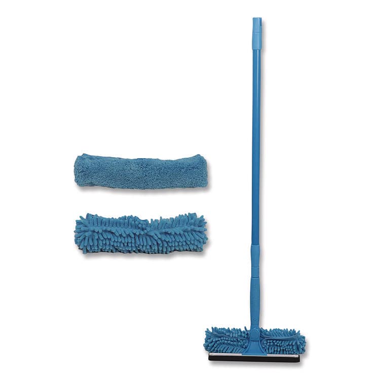 CHAGRINOVATIONS Window Cleaner Set, with Washing Pads, 11", 49" Plastic Handle, Blue (CH7TU68122)