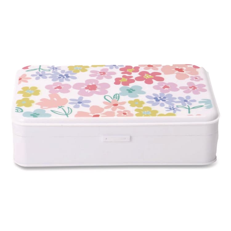 CHAGRINOVATIONS Pencil Case, Floral Pattern, 2 Compartments, 5" x 8.75" x 2.75", Pink/Yellow/Green (CH7FI68187)