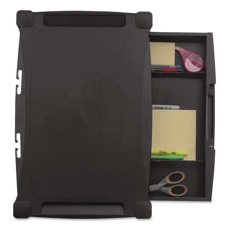 KANTEK . Wide Deluxe Two-Level Monitor Stand with Drawer, 20" x 13.25" x 3" to 6.5", Black, Supports 50 lbs (KTKMS520) thumbnail 4