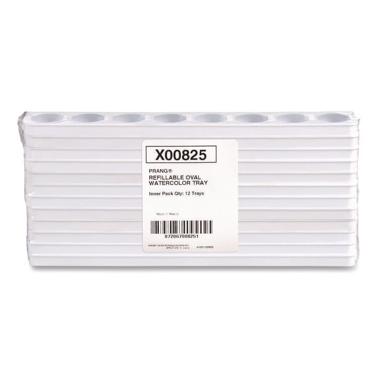 DIXON TICONDEROGA CO. Refillable Oval Watercolor Tray, White, 12/Pack (DIXX00825)