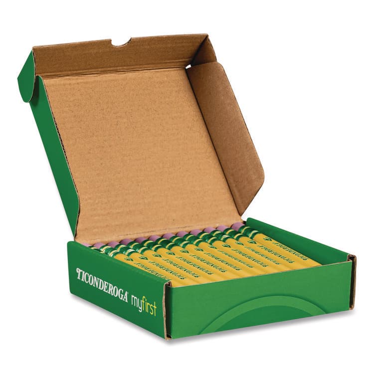 DIXON TICONDEROGA CO. My First Short Pencil with Eraser, 3.6 mm, HB (#2), Black Lead/Yellow Barrel, 36/Pack (DIXX331360001) thumbnail 3