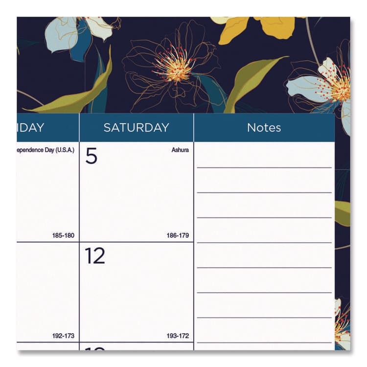 REDIFORM OFFICE PRODUCTS Academic 18-Month Desk Pad Calendar, Floral Artwork, 22 x 17, White/Multicolor Sheets, Black Headband, July 2025 to Dec 2026 (REDCA1716BD) thumbnail 3