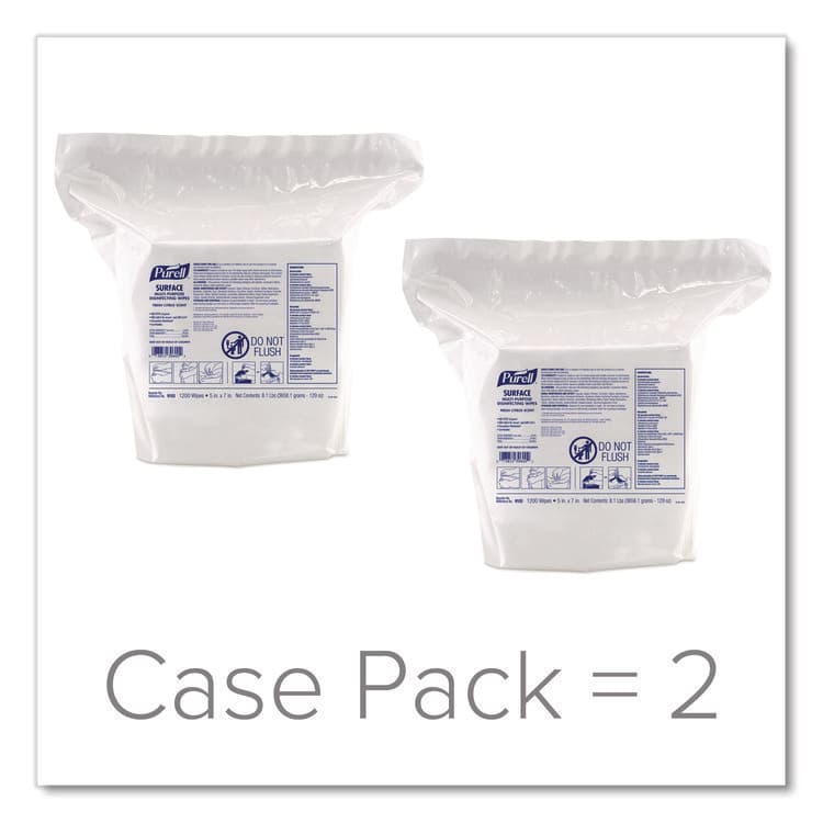 GO-JO INDUSTRIES Surface Multi-Purpose Disinfecting Wipes, 1-Ply, 5 x 7, Fresh Citrus, White, 2/Carton (GOJ910302CT) thumbnail 2