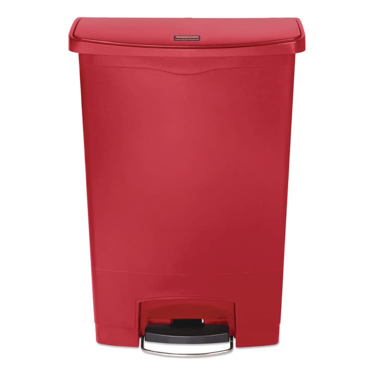 RUBBERMAID COMMERCIAL PROD. Slim Jim Streamline Resin Step-On Container, 24 gal, Resin, Red (RCP1883570)