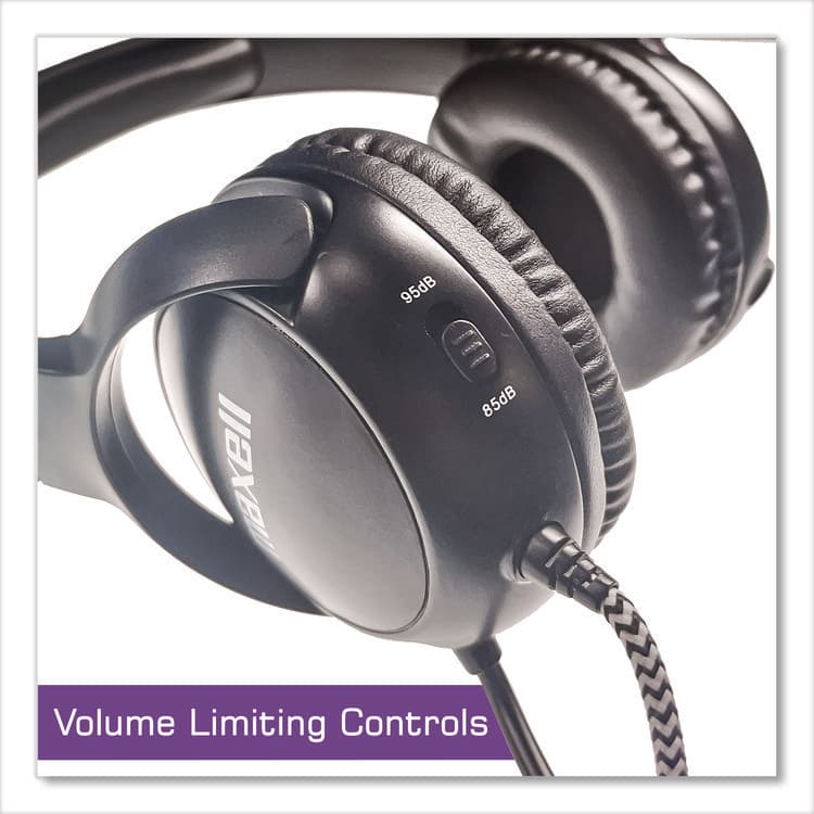 MAXELL CORP. OF AMERICA Kids Safe Wired Headphones, Black (MAX198021) thumbnail 4