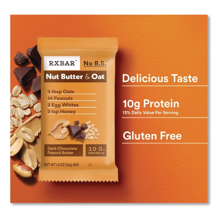 KELLOGG'S Gluten-Free Peanut Butter Dark Chocolate Protein Bar, 1.9 oz Bar, 12/Box (RXBKEE00718) thumbnail 4