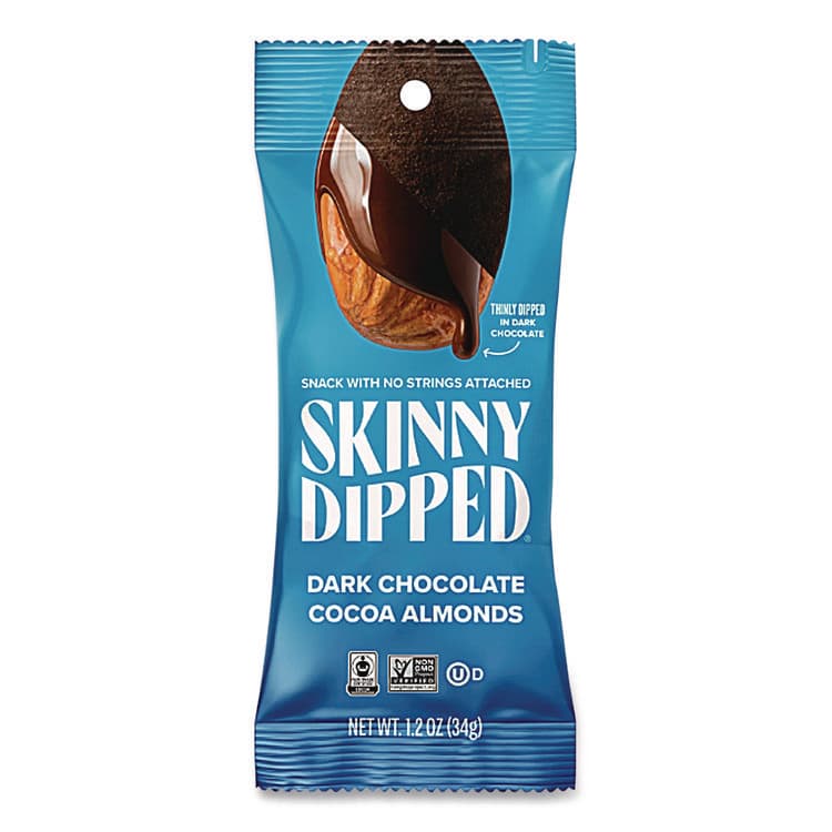 WILD THINGS SNACKS Dark Chocolate Covered Almonds, 1.2 oz Bags, 10/Box (SKUEDT00837) thumbnail 2