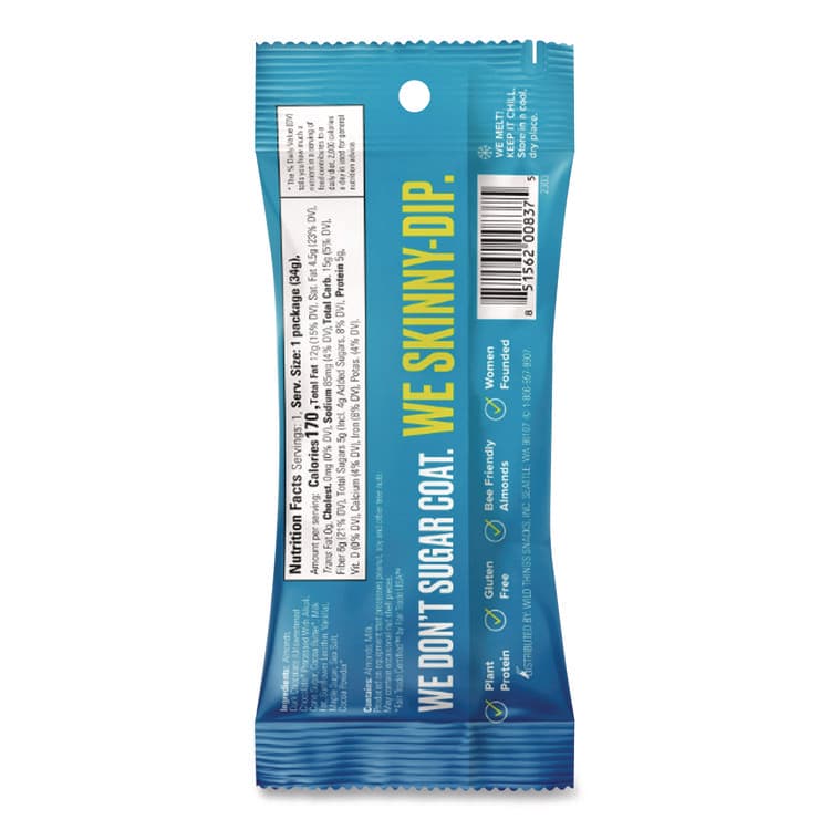 WILD THINGS SNACKS Dark Chocolate Covered Almonds, 1.2 oz Bags, 10/Box (SKUEDT00837) thumbnail 3