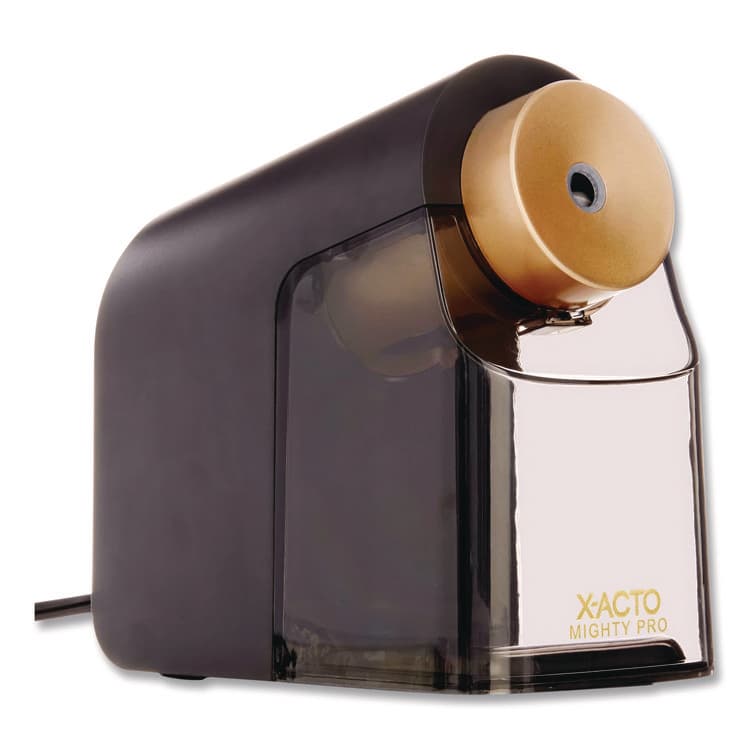 ELMER'S PRODUCTS, . Model 1606 Mighty Pro Electric Pencil Sharpener, AC-Powered, 4 x 8 x 7.5, Black/Gold/Smoke (EPI1606X)