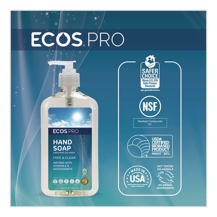 EARTH FRIENDLY PRODUCTS Liquid Hand Soap, Free and Clear Scent, 17 oz (EOPPL96636EA) thumbnail 3