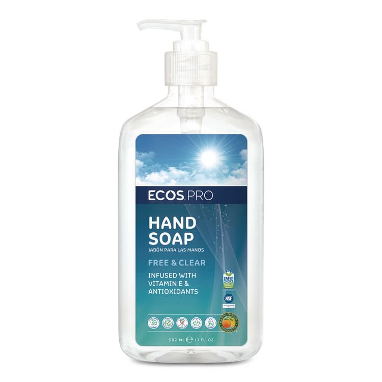 EARTH FRIENDLY PRODUCTS Liquid Hand Soap, Free and Clear Scent, 17 oz (EOPPL96636EA)