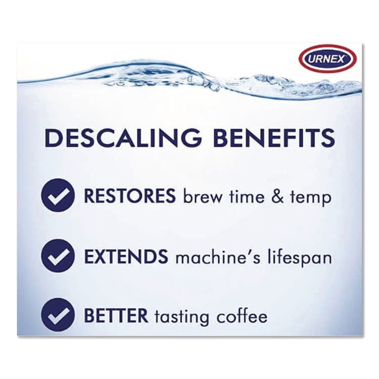 URNEX BRANDS Coffee and Espresso Machine Descaling Powder, 1 oz Packets, 3/Box (URNUBI70255) thumbnail 4