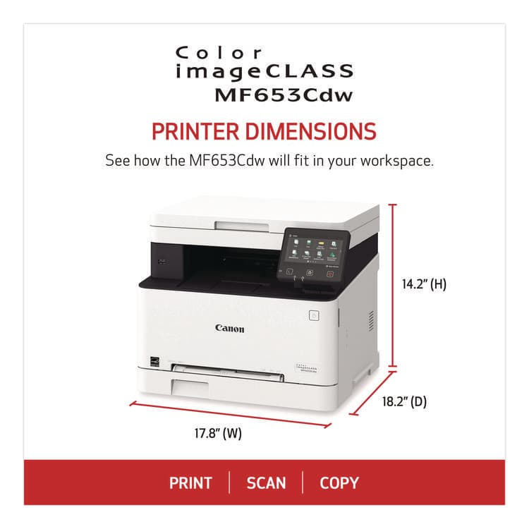 CANON USA, . imageCLASS MF653CDW Wireless Multifunction Laser Printer, Copy/Print/Scan (CNM5158C007) thumbnail 3