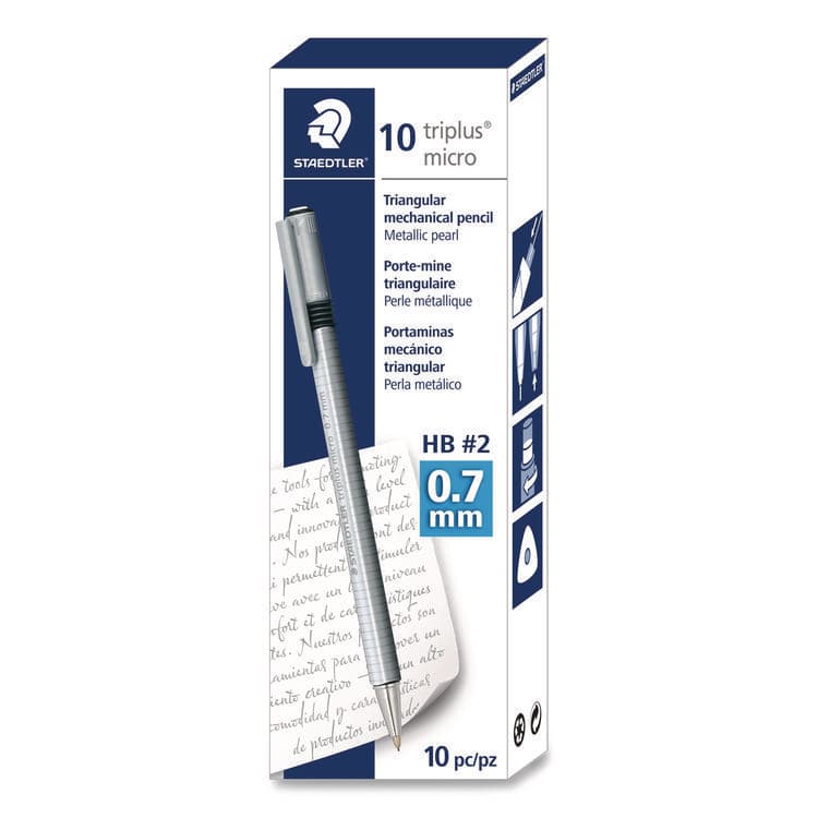 STAEDTLER, . Mechanical Pencils, 0.7 mm, HB (#2), Black Lead, Light Blue Barrel, 10/Box (STD7742730A6)