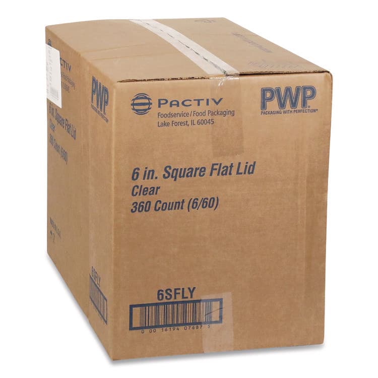 PACTIV EVERGREEN CORPORATION EarthChoice Recycled PET Container Lid, for 6" Square RPET Containers, 6.25 x 0.39 x 6.25, Clear, Plastic, 360/Carton (PCT6SFLY) thumbnail 2