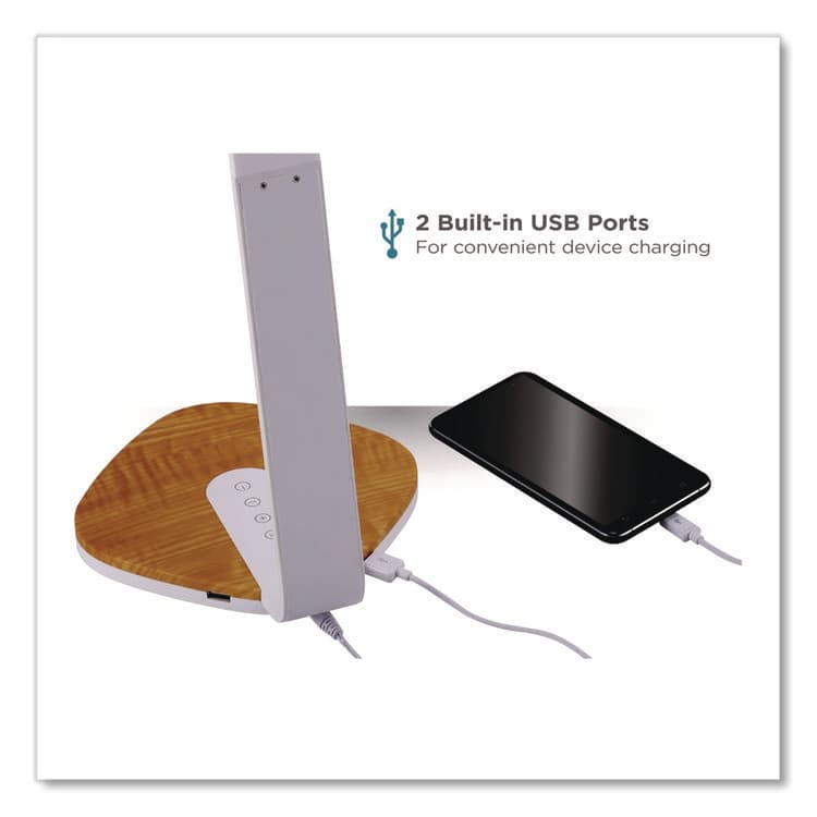 BLACK & DECKER LED Desk Lamp, White/Wood (BOSVLED1818BD) thumbnail 2