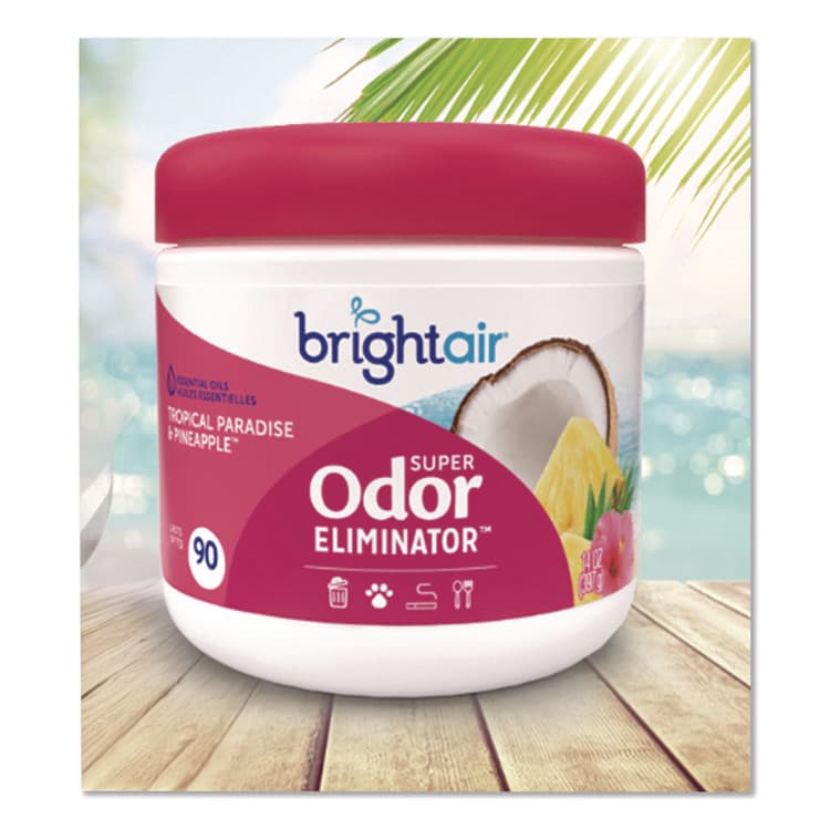 BRIGHT AIR Super Odor Eliminator, Tropical Paradise and Pineapple, 14 oz Jar (BRI901076) thumbnail 3