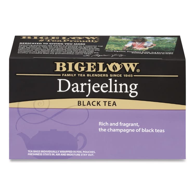 BIGELOW TEA CO. Darjeeling Black Tea Bags, 0.08 Tea Bag, 28/Box (BTCRCB003491)