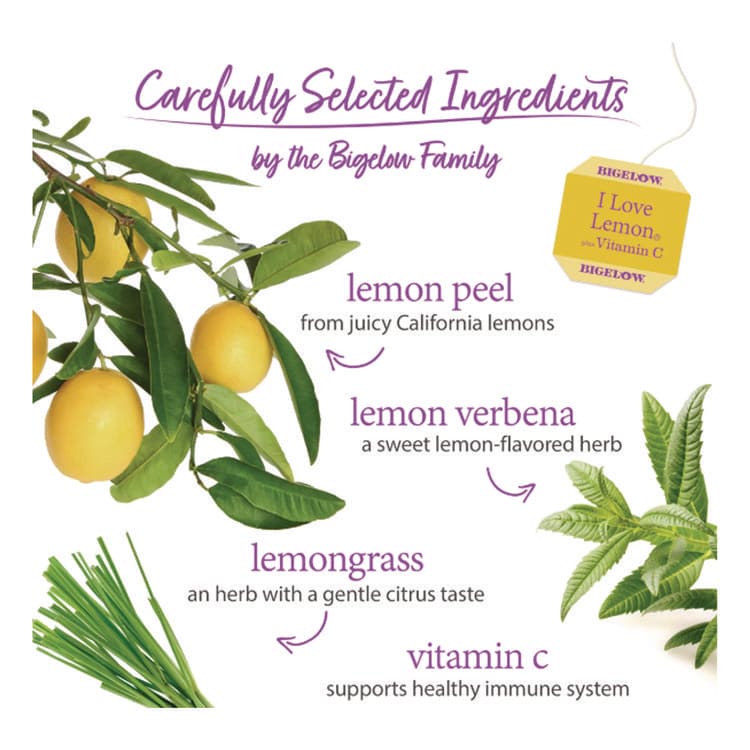 BIGELOW TEA CO. I Love Lemon Herbal Tea, 0.06 oz Tea Bag, 28/Box (BTCRCB003991) thumbnail 3