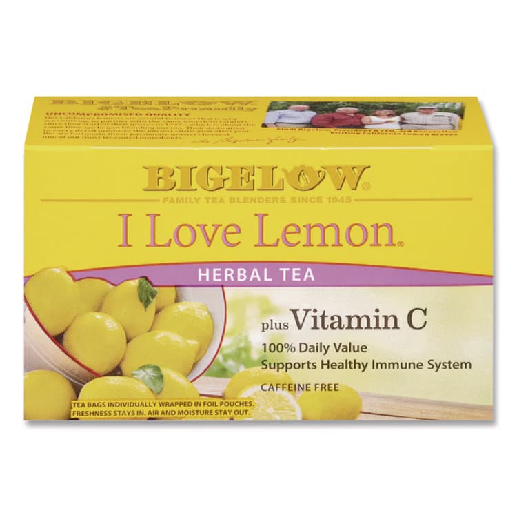 BIGELOW TEA CO. I Love Lemon Herbal Tea, 0.06 oz Tea Bag, 28/Box (BTCRCB003991)