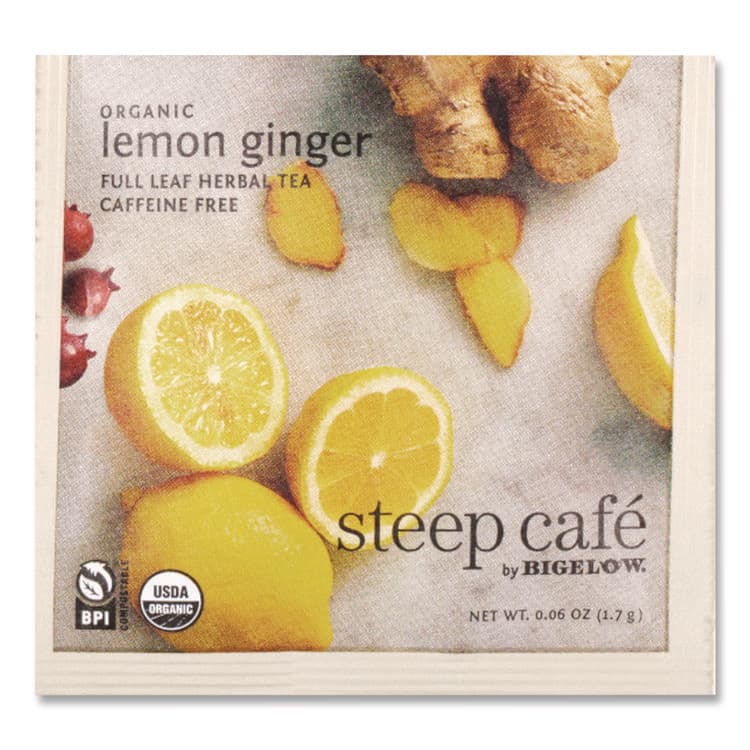 BIGELOW TEA CO. steep Cafe Organic Herbal Tea, Lemon Ginger, 50 Bags/Carton (BTCRCB19968) thumbnail 2