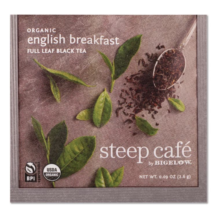 BIGELOW TEA CO. steep Cafe Organic Black Tea, English Breakfast, 50 Bags/Carton (BTCRCB19971) thumbnail 2