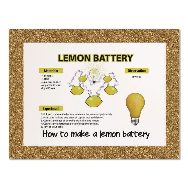 GEOGRAPHICS Glitter Poster Board, 22" x 28", Heavyweight, White with Gold Border, 25/Pack (GEO24448M) thumbnail 4