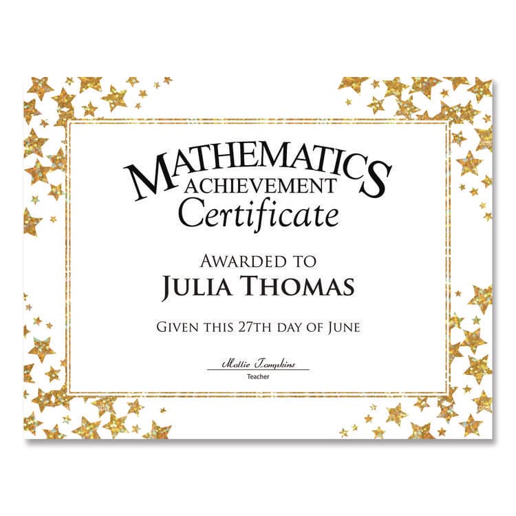 GEOGRAPHICS Award Certificates, 8.5 x 11, White with Gold/White Star Border, 25/Pack (GEO49951) thumbnail 3
